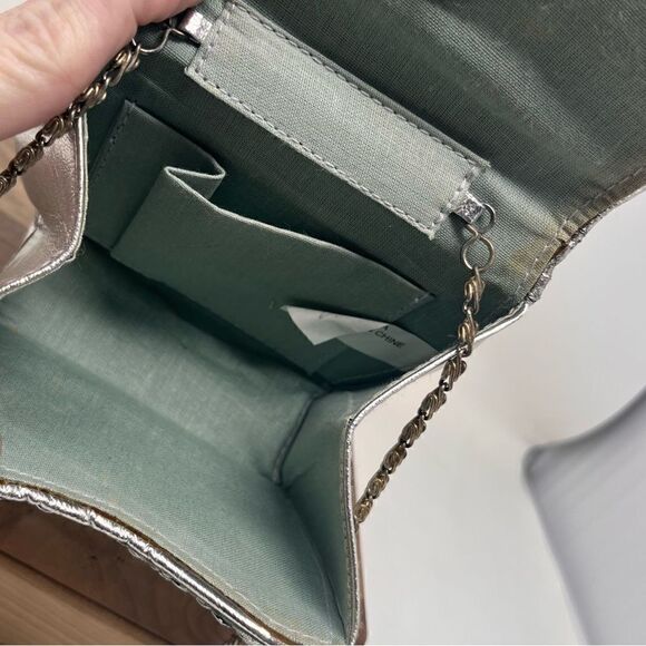 Vintage F.W. Woolworth Silver Metallic Sequins Mini Chain Bag - Picture 8 of 16